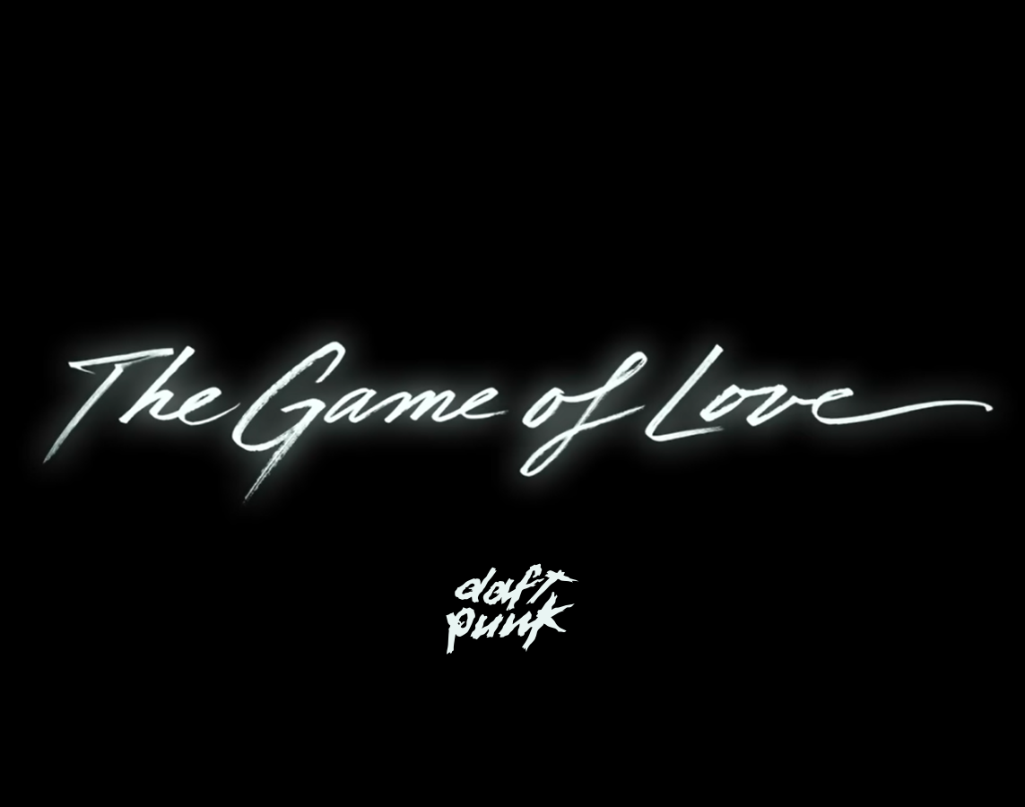 Game Of Love en typographie manuscrite blanche sur fond noir